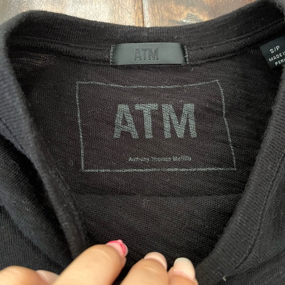 ATM Anthony Thomas Melillo Schoolboy Cotton Slub Short Sleeve Black Size Small - Picture 3 of 9